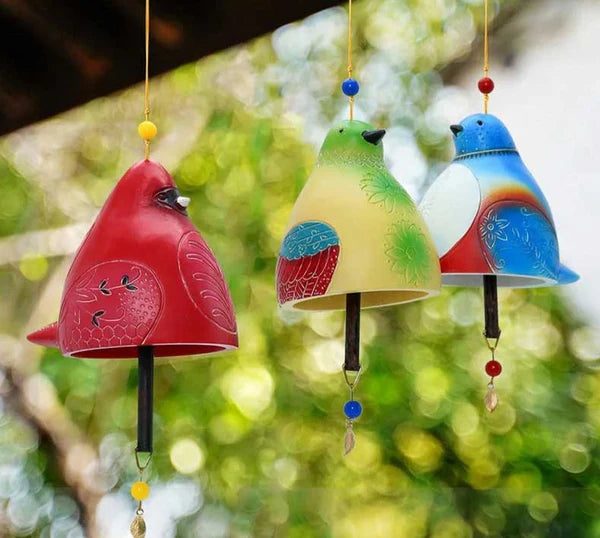 Handmade Resin Cardinals Bird Wind Chimes