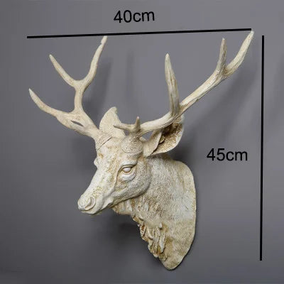 Elegant Faux Deer Head Wall Decor - Handcrafted Resin Animal Sculpture for Modern Farmhouse Wall Art