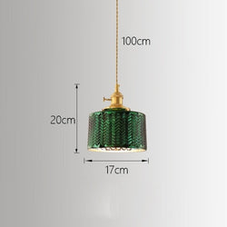 Miravique Minimalist Green Glass Pendant Light