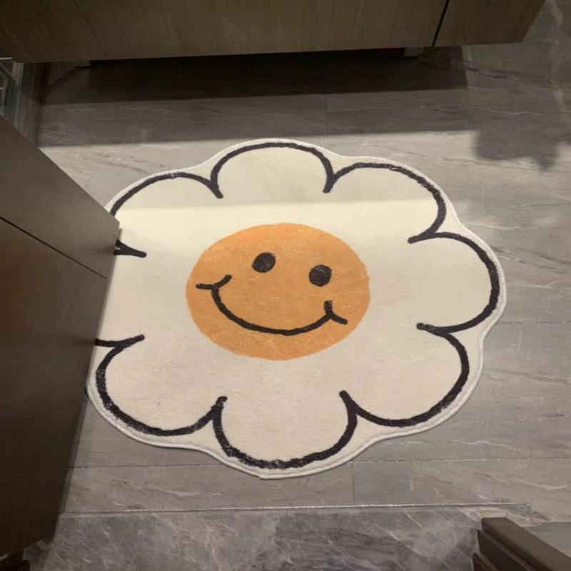 Flower Shaped Cotton Fleece Floor Mat