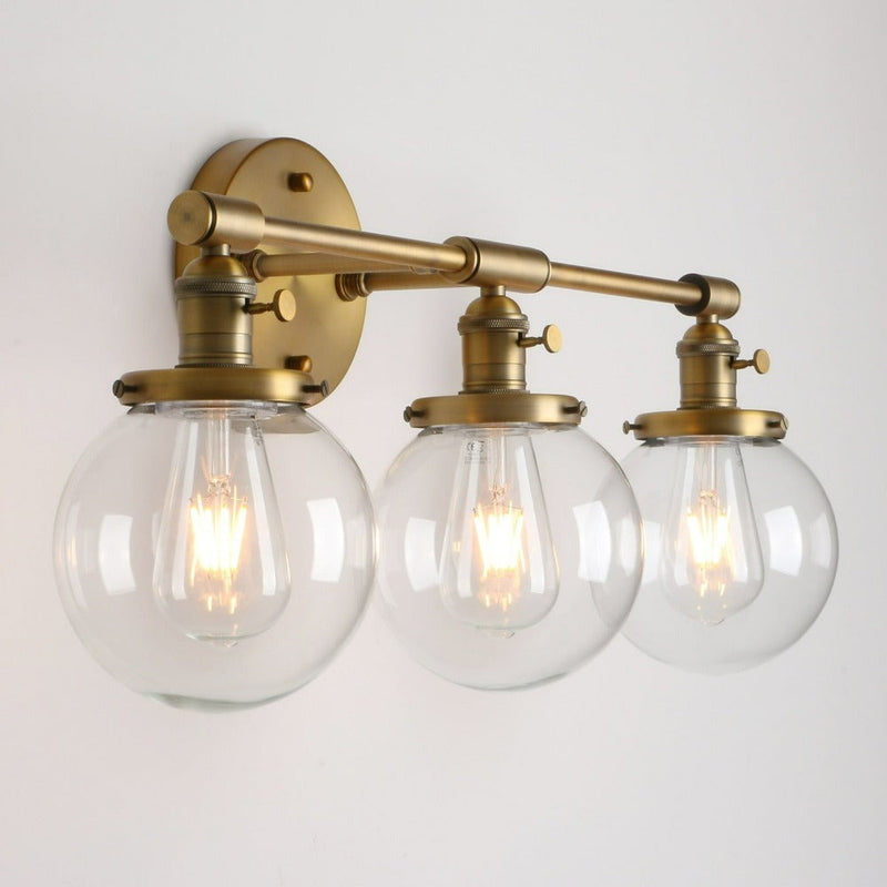 Miravique-Bulb Deacon Glass Globe Wall Sconce