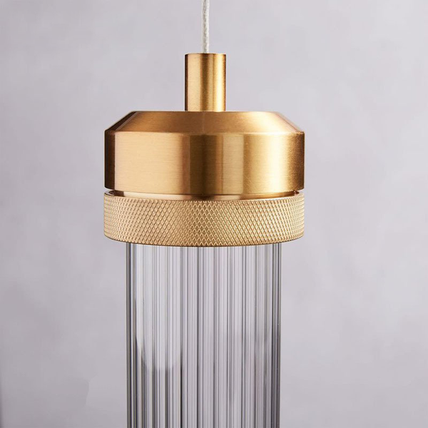 Miravique Gold Glass Tube Pendant Light