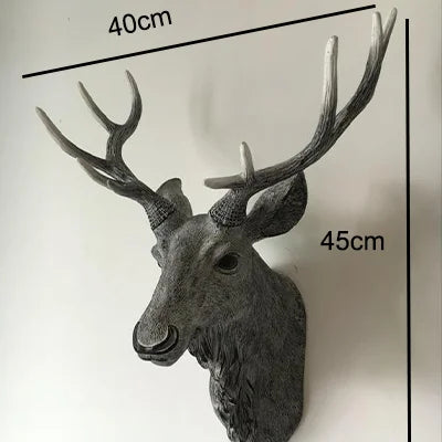 Elegant Faux Deer Head Wall Decor - Handcrafted Resin Animal Sculpture for Modern Farmhouse Wall Art