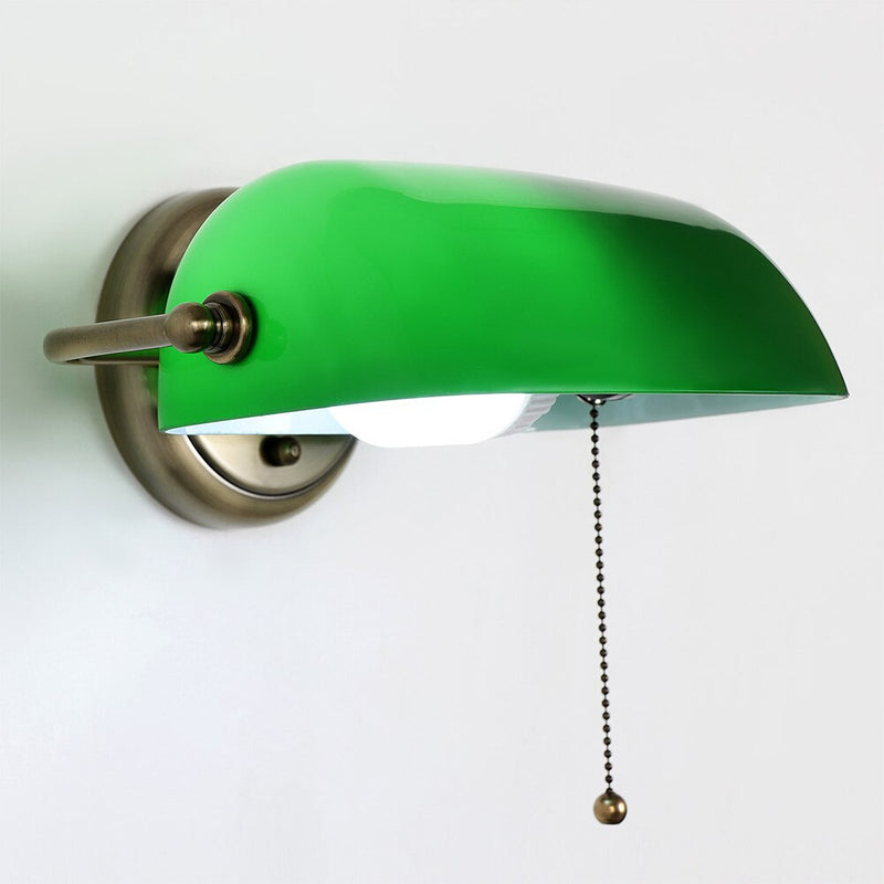 Miravique Vintage Green Banker Wall Lamp