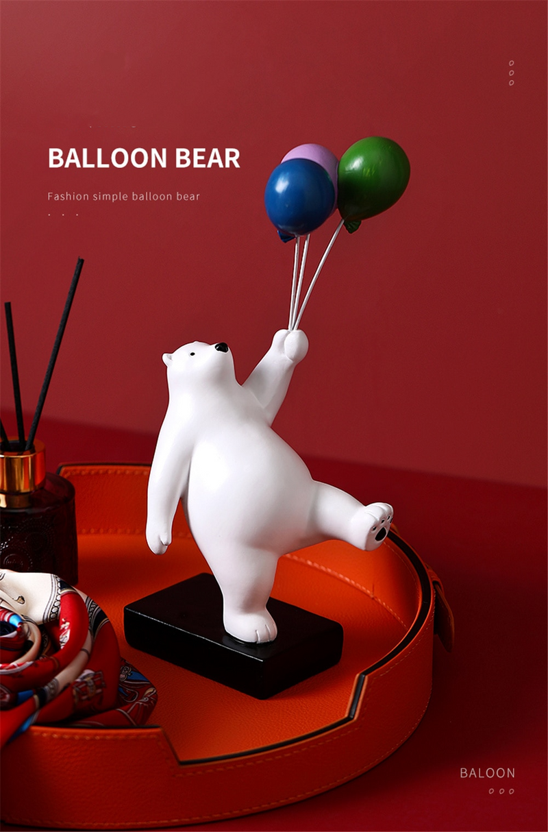 Flying Balloon Bear Figurines