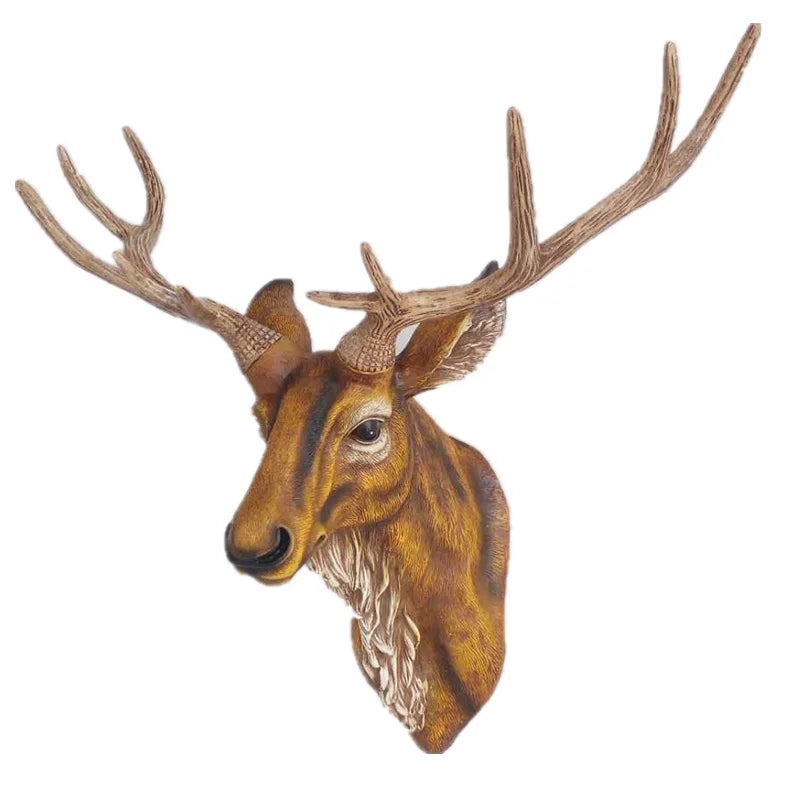 Elegant Faux Deer Head Wall Decor - Handcrafted Resin Animal Sculpture for Modern Farmhouse Wall Art