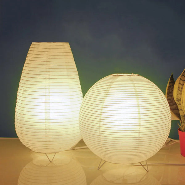 Japanese Wabi-Sabi Rice Paper Cylinder Lantern Lamp – Traditional Floor & Table Lamp with Eastern Design