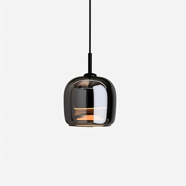 Acro Pendant Light - Black Gray Droplight - Indoor Glass Hanging Lamp