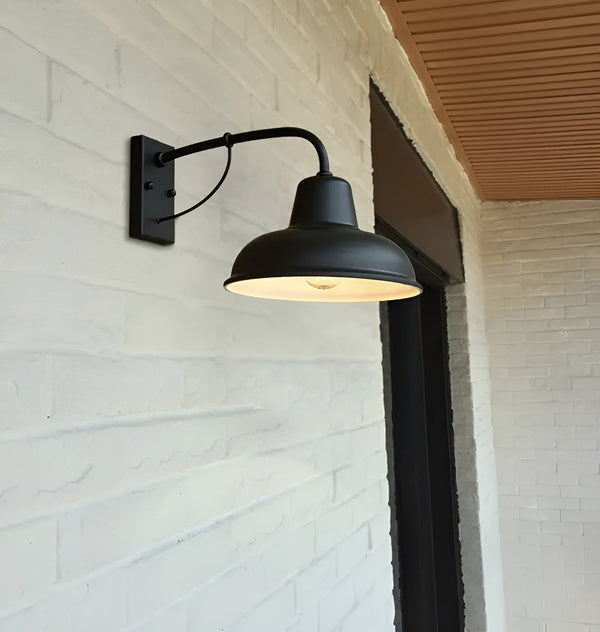 Aisle Eisen Sconce - Antique Vintage Barn Light - Black Industrial Wall Light