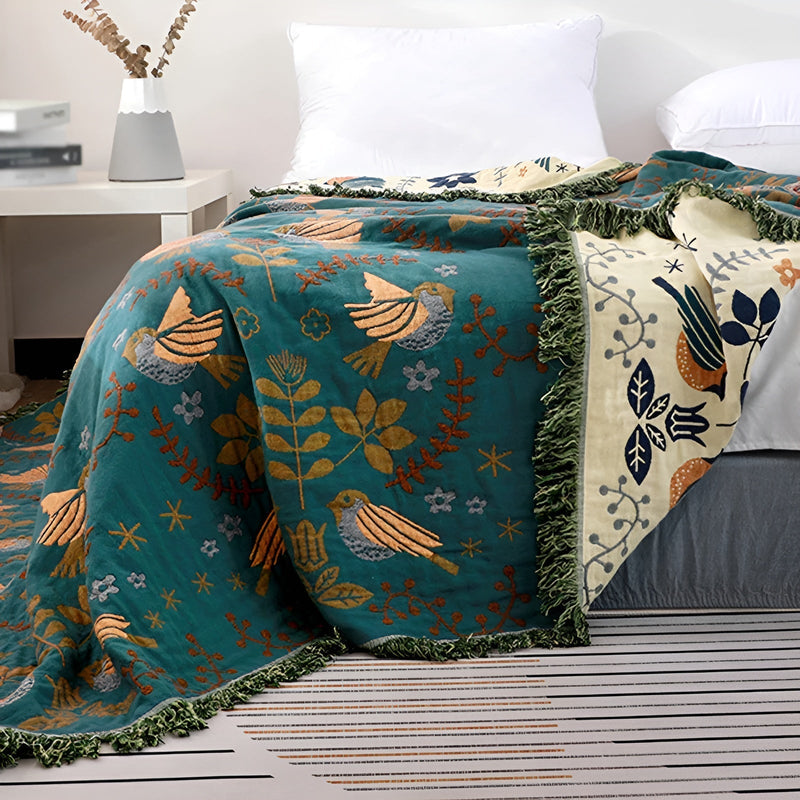 Duvet cover - Boho - Floral Embroidery - Warm blanket