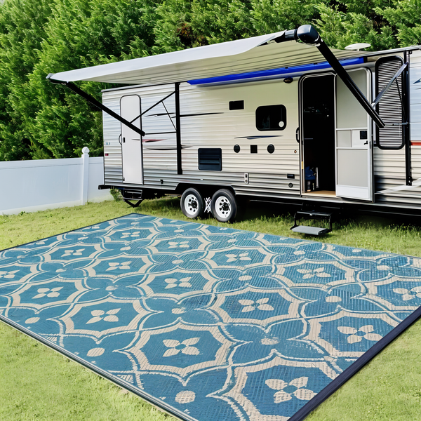 BlueBliss Outdoor Rug - Geometric Polypropylene Rug