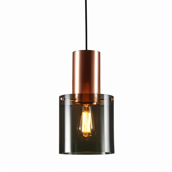 BottleLite Pendant Lamp - Modern cylindrical LED pendant light made of durable glass