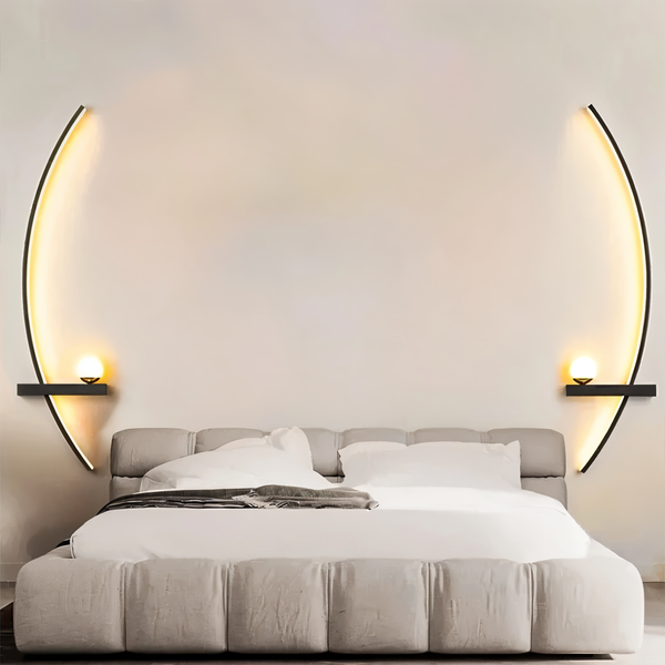 BrightArc Wall Light - Curved Wall Light LED - Arc Line Bedside Wall Lamp