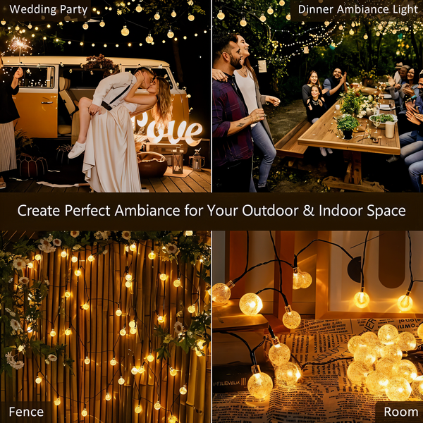 BubbleOrb String Lights - Solar-Powered String Lights - Outdoor String Lights