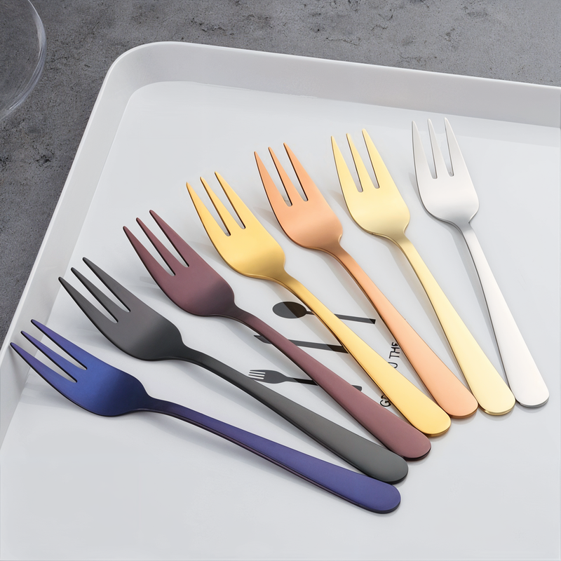 ChromaForks- 4/6-piece dessert fork sets- salad forks- stainless steel forks