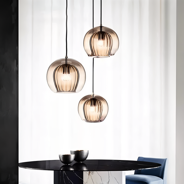 ClearLuxe Glass Pendant Light - Vintage Hanging Lamps Living Room - Spherical Light