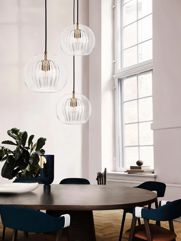 ClearLuxe Glass Pendant Light - Vintage Hanging Lamps Living Room - Spherical Light