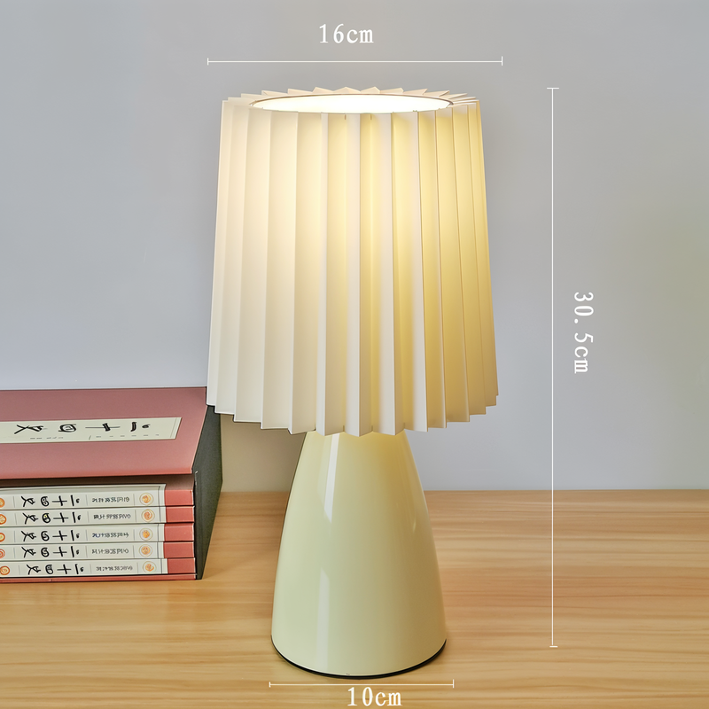 ConePleated Table Lamp - LED Ceramic Milkshake Desk Lamp