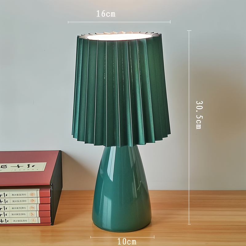 ConePleated Table Lamp - LED Ceramic Milkshake Desk Lamp