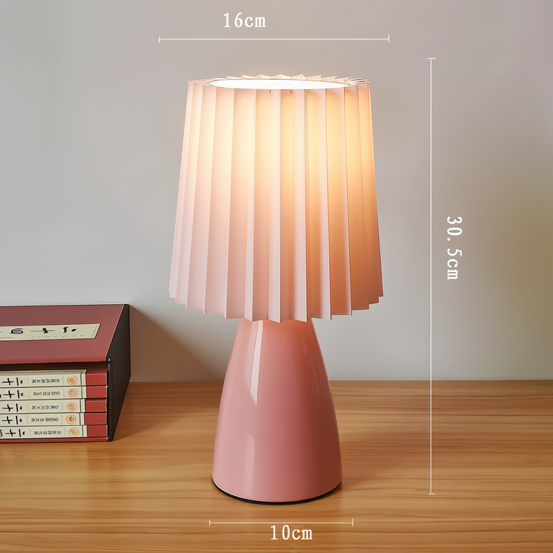 ConePleated Table Lamp - LED Ceramic Milkshake Desk Lamp