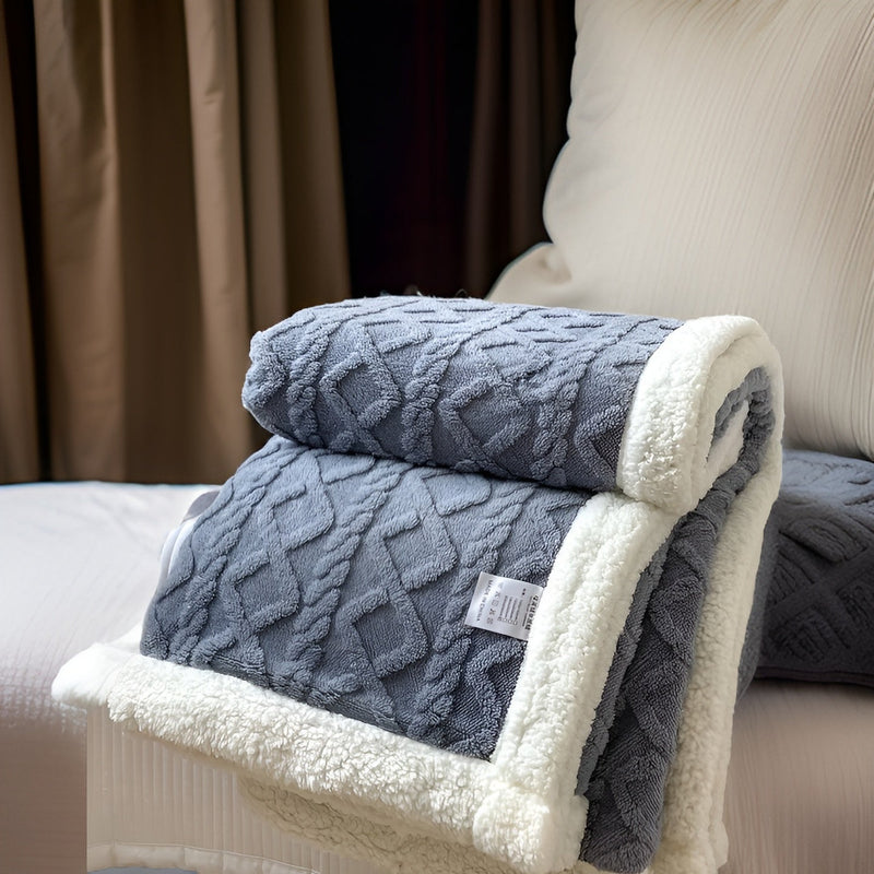 Cozy Cuddle - Double-Sided Cozy Cashmere Fleece Blanket for Nighttime Warmth with Style