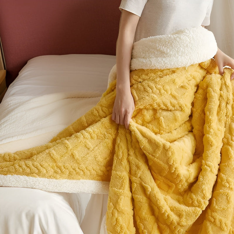 Cozy Cuddle - Double-Sided Cozy Cashmere Fleece Blanket for Nighttime Warmth with Style