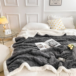 Cozy Cuddle - Double-Sided Cozy Cashmere Fleece Blanket for Nighttime Warmth with Style