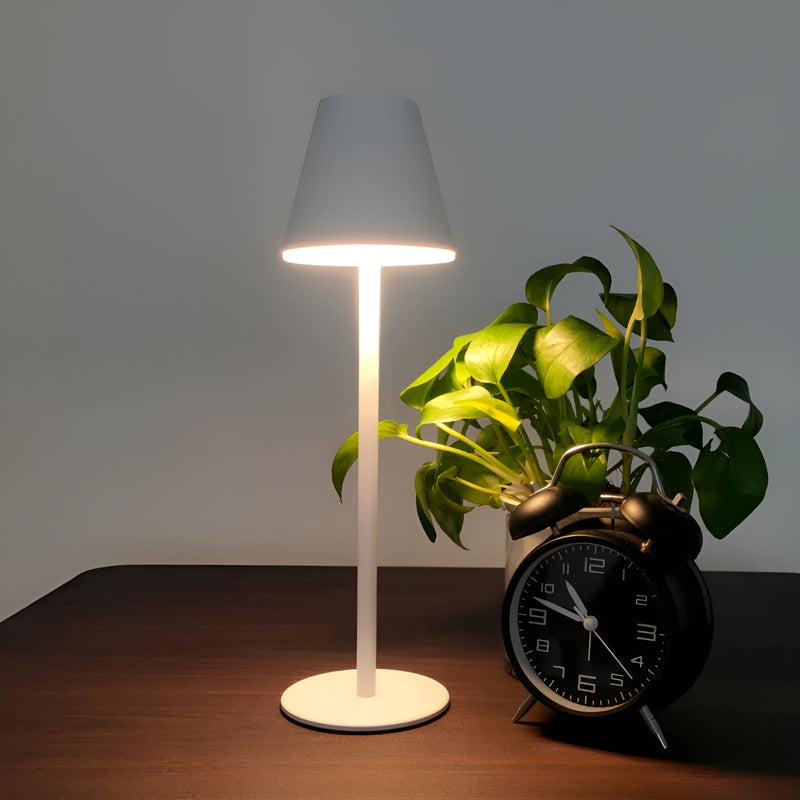 Modern table lamp - metal LED lamp with touch switch and USB connection