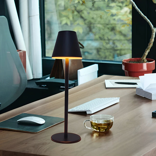 Modern table lamp - metal LED lamp with touch switch and USB connection