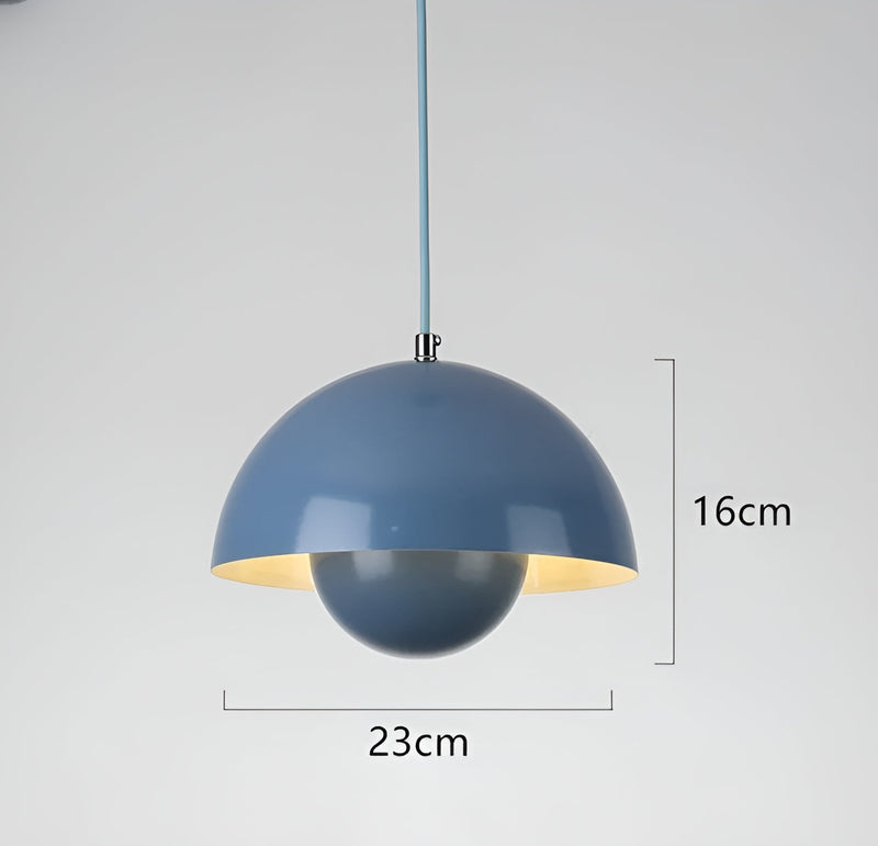 Modern Flower Pot Pendant Lamp - DomeBud Adjustable Height Ceiling Light, Minimalist Danish Design, Metal + Iron