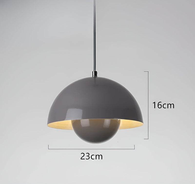 Modern Flower Pot Pendant Lamp - DomeBud Adjustable Height Ceiling Light, Minimalist Danish Design, Metal + Iron