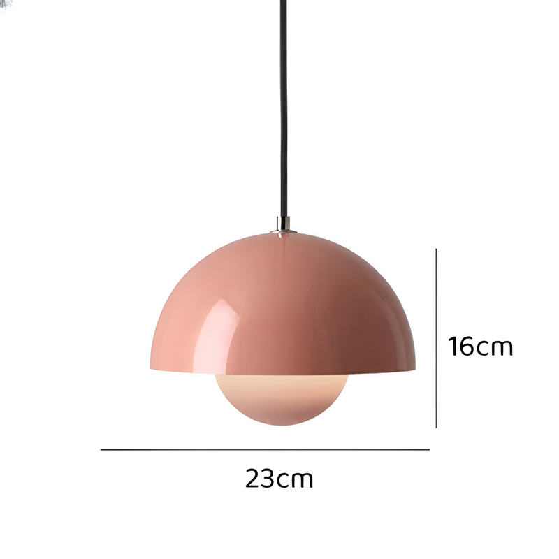 Modern Flower Pot Pendant Lamp - DomeBud Adjustable Height Ceiling Light, Minimalist Danish Design, Metal + Iron