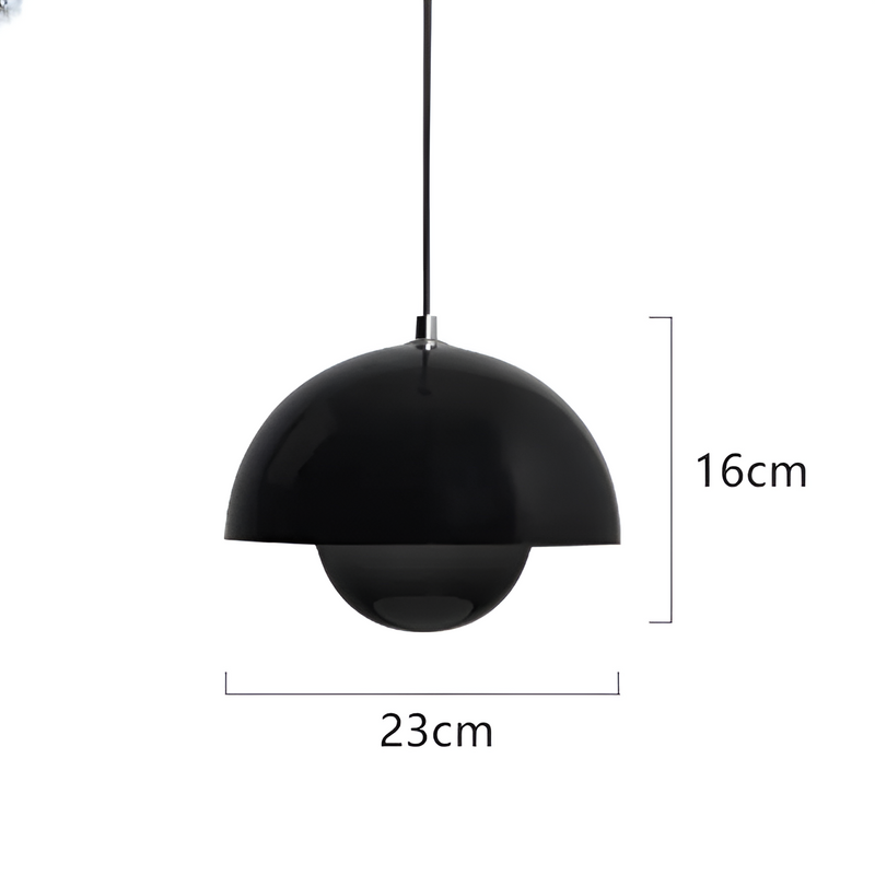 Modern Flower Pot Pendant Lamp - DomeBud Adjustable Height Ceiling Light, Minimalist Danish Design, Metal + Iron