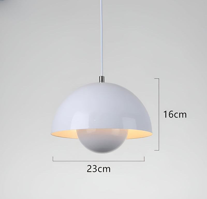 Modern Flower Pot Pendant Lamp - DomeBud Adjustable Height Ceiling Light, Minimalist Danish Design, Metal + Iron