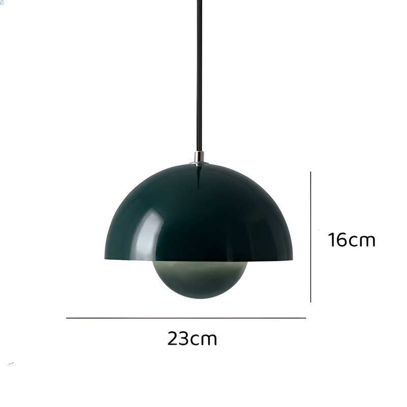 Modern Flower Pot Pendant Lamp - DomeBud Adjustable Height Ceiling Light, Minimalist Danish Design, Metal + Iron