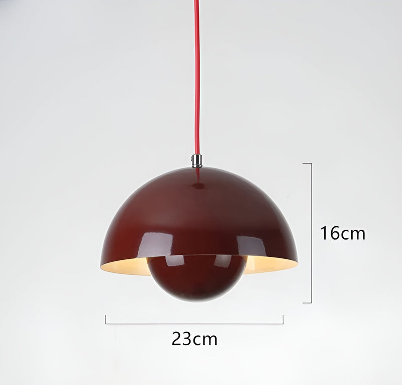 Modern Flower Pot Pendant Lamp - DomeBud Adjustable Height Ceiling Light, Minimalist Danish Design, Metal + Iron