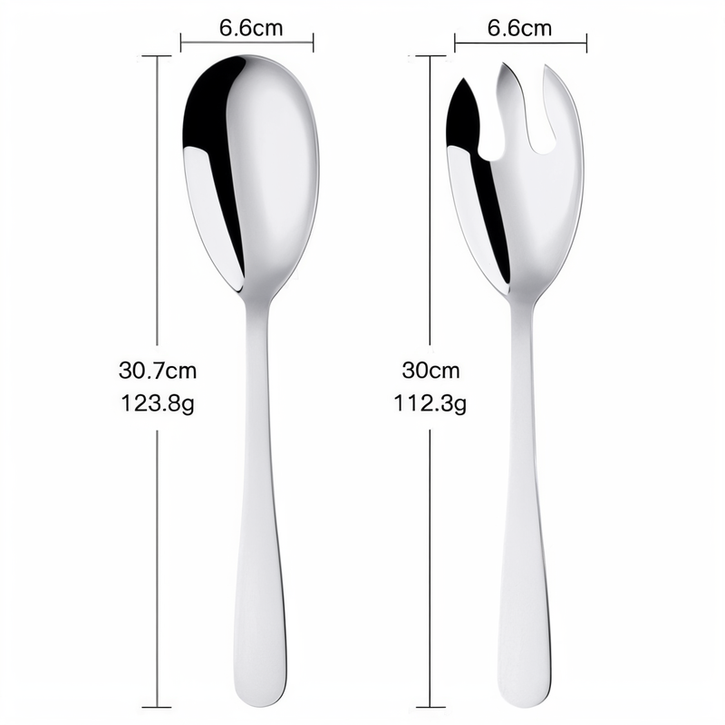 Duo-Serving Cutlery - Premium 2-piece. Stainless Steel Salad Fork & Spoon Set - Cutlery