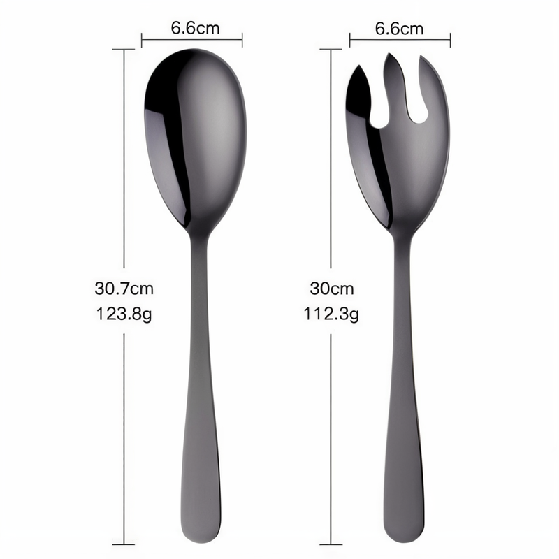 Duo-Serving Cutlery - Premium 2-piece. Stainless Steel Salad Fork & Spoon Set - Cutlery