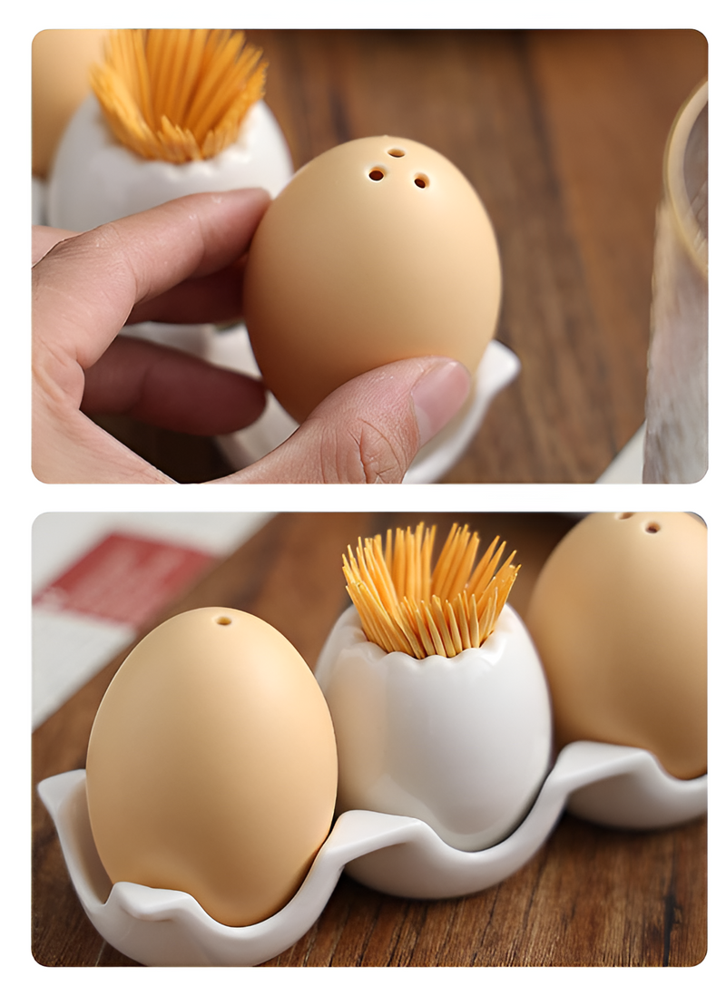 EggstraTrio - Ceramic Egg Spice Bottle Set