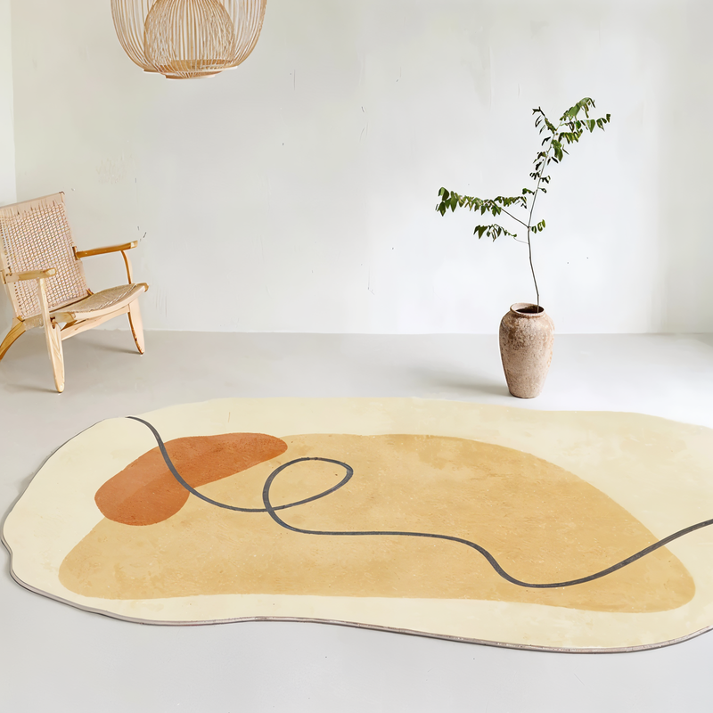 FancyFluff Rug - Living Room Rug - Irregular Shape Rug - Soft Rugs for Bedroom