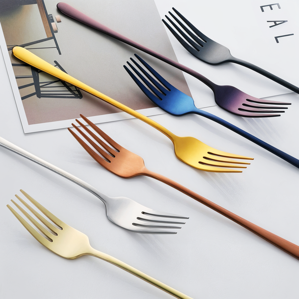 Fancy Fork Set - 4/6 Pieces Colorful Stainless Steel Fork