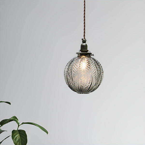 Feather Glow - Smoke Grey Sphere Pendant Light made of Clear Glass