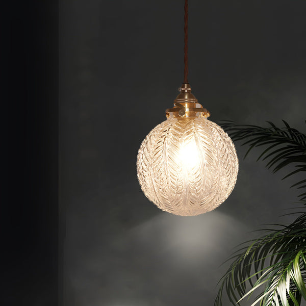 Feather Glow - Smoke Grey Sphere Pendant Light made of Clear Glass