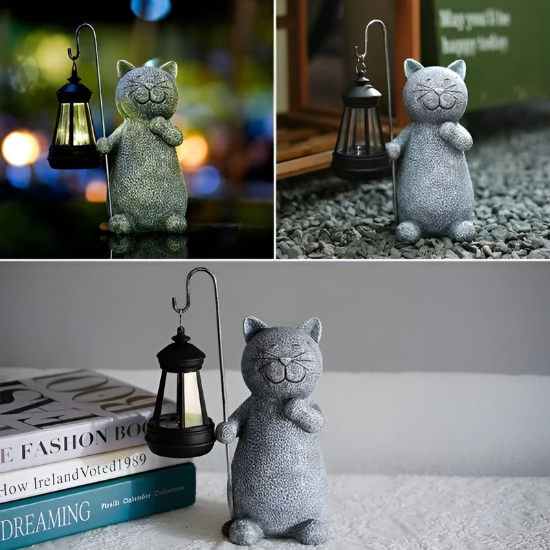 KittyBeam - Enchanting Solar Cat Statue Lantern for Garden Pleasures