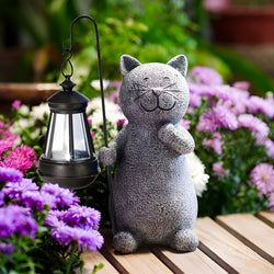 KittyBeam - Enchanting Solar Cat Statue Lantern for Garden Pleasures