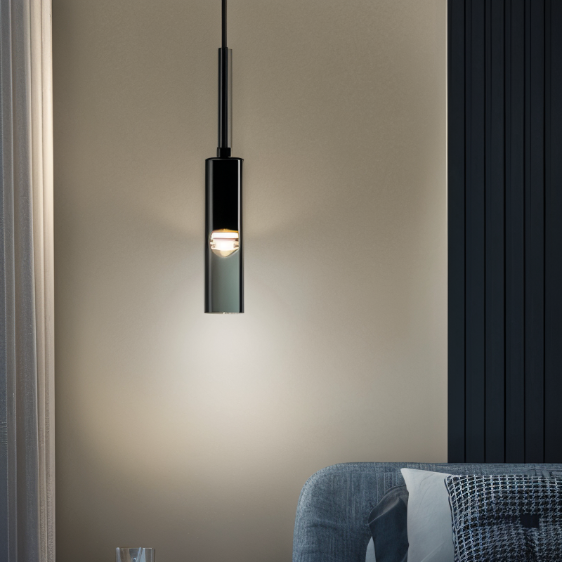 Crystal gray wall lamp - Minimalist smoky tube modern wall lamp