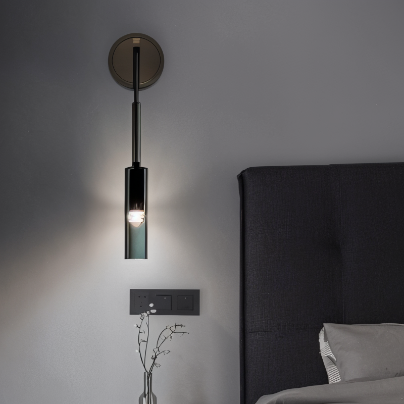 Crystal gray wall lamp - Minimalist smoky tube modern wall lamp