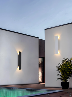 Rectangle WallLight - Rectangular wall light made of black aluminum for indoor and outdoor use