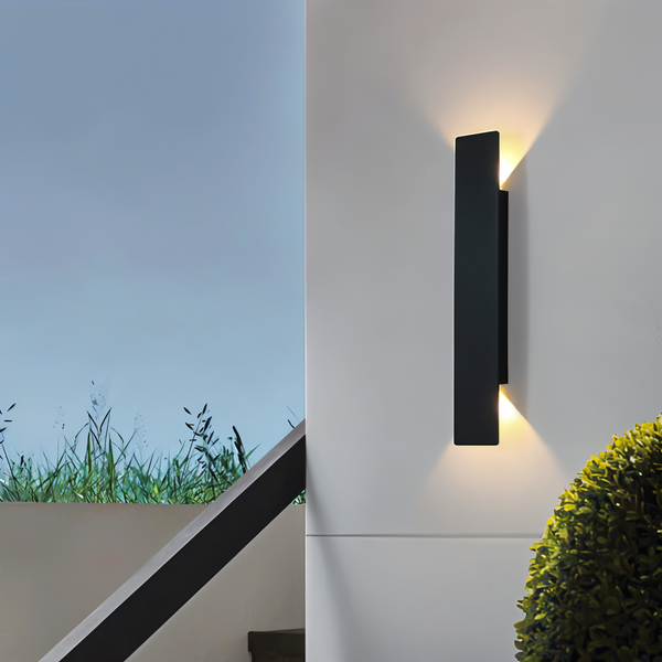 Rectangle WallLight - Rectangular wall light made of black aluminum for indoor and outdoor use