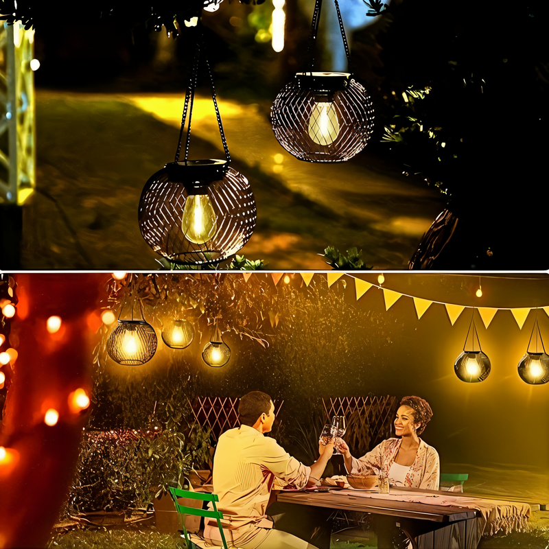 Lumentalic Solar Lamp - Waterproof Hanging Lights Set - Solar Lamp for Hanging